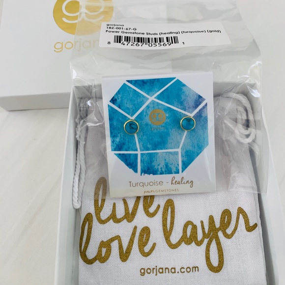 Gorjana Power Gemstone Studs - Turquoise/Healing - Picture 4 of 6
